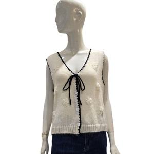 [에이비에프지]플라워포인트 리본끈 니트베스트 AGNZ4HV34K