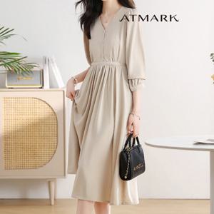 ATMARK 심플브이넥스트랩원피스_AA56OP013G