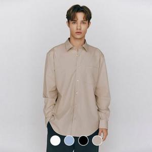 [지오다노]남성 기본 포플린 긴팔 면 셔츠 045502