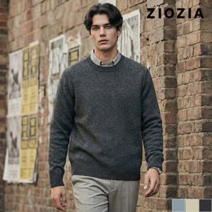 [지오지아] 사선 조직 멜란지 라운드 니트 (AAD4ER1101)