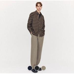 [지오다노]남성 가을 세미 와이드핏 캐시미어 터치 스판 밴딩 바지 115904