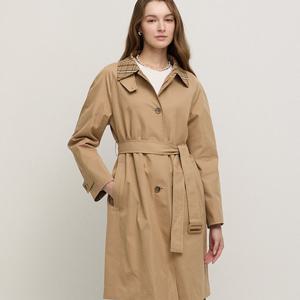 [요하넥스]체크배색 싱글 바바리 J5C9Y02