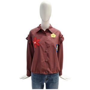 [페이지플린]카라넥 프릴 와펜 체크 긴팔 셔츠 F5CJP505