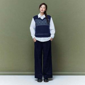 플라스틱아일랜드  (PR4WP162) 투턱 뒤밴딩 코듀로이 팬츠