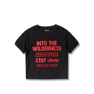 [지프]JQ3TSF267 블랙 여성전용 스테이와일드 크롭 반팔티