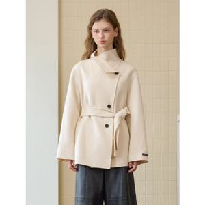 [올리브데올리브] OW5WHA65 하이넥 캐시미어 하프 코트