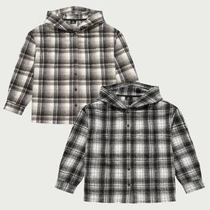 [행텐주니어]여아 얀 다이드 후드 체크 셔츠 14540 120 803 25 JD