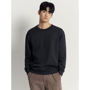 [빈폴멘] [BEANPOLE KNAP] 폴리 기모 라운드 스웨트 셔츠  블랙 (BC5X41N115)