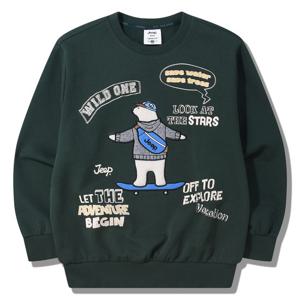 [지프키즈]보드곰 아플리케 맨투맨  KQ4TSU866