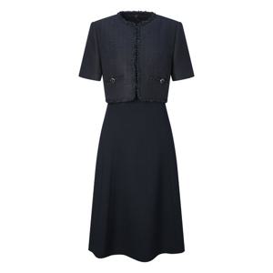 질스튜어트 뉴욕 여성 25SS 민소매원피스+반팔자켓 SET 네이비 글리터 트위드 민소매 드레스 JSDR5B261N3