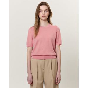 아떼바네사브루노 여성 25SS 시즌오프 핑크 캐시미어 반팔 니트 VLSW5A301P2