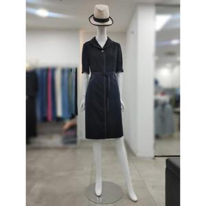 SI 세이브존04 카라넥 배색 스티치 벨티드 원피스 SKO1125310BK