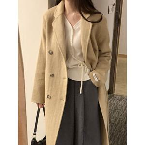 [헤레이스](울100%)더블 핸드메이드 코트_YMSH25FW204