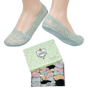 미끄럼방지 꽃 레이스 숙녀 망사 덧신0100lt