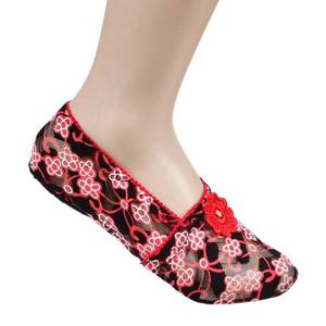 (크로바)미끄럼방지 망사 플라워 나염 숙녀 덧신