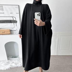 빅사이즈 501 필리터틀넥롱박스원피스 DGLT673