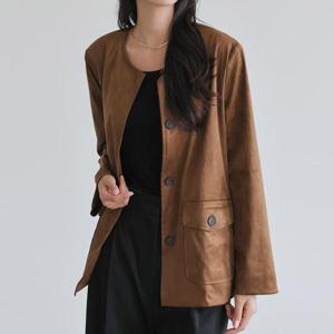 빅사이즈 510 스웨이드유넥포켓자켓 DLYV511