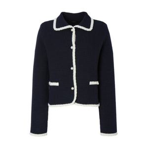 질스튜어트 뉴욕 여성 25FW 시즌오프네이비 단색 울혼방 가디건 JSSW5D160N3