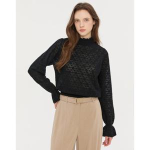 질스튜어트 뉴욕 여성 25FW 시즌오프 블랙 짜임 나일론혼방 니트 JSSW5D330BK