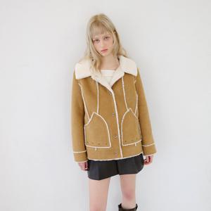 [에고이스트]아웃포켓 포인트 루즈핏 인조무스탕점퍼 ER4MZ065