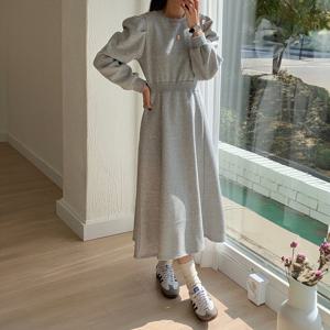 [올리비에스클로젯] 기모 맨투맨 롱원피스_O2512OP057D