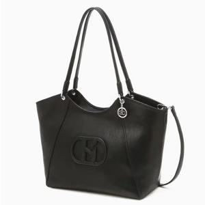 [헤지스ACC] 블랙 로고장식 가죽 숄더백 HIBA6E502BK