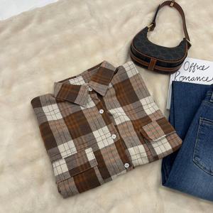 [올리비에스클로젯] 빈티지 양포켓 체크 셔츠_O2512BL080D