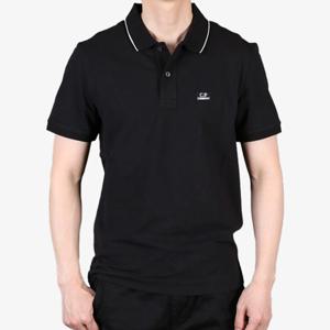 22SS CP 컴퍼니 자수로고 폴로 반팔티 슬림 블랙 12CMPL052A 005263W 999