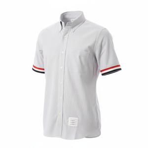 THOM BROWNE RWB 암밴딩 옥스포드 반팔 셔츠 (MWS252A 06272 035)