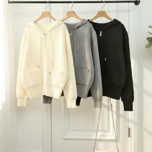 여성 레이온 혼방 빅사이즈 후드집업