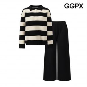 [GGPX] 데일리 지퍼 카라넥 니트 셋업 (GPCST009F)