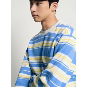 [빈폴멘] 멀티 스트라이프 긴소매 스웨트 셔츠  아이보리 (BC6141C530)
