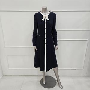 [미니멈]M1AGWO1950DV 라인배색 리본 A라인 원피스