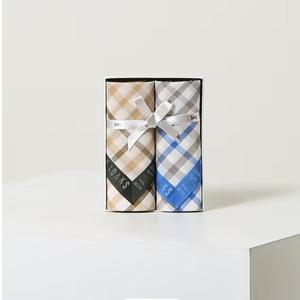 [닥스핸드백] 그린 블루 체크 면 손수건2종세트DCHA6E090MU