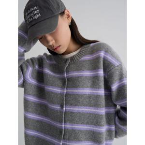 (35615ACM64) [에잇세컨즈] 멀티스트라이프 카디건  애쉬