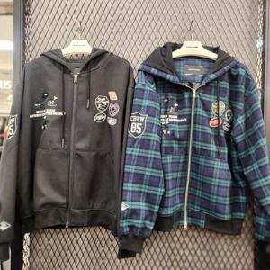 인터크루 HC45 와펜장식후드블루종점퍼 ITZ3UJ01