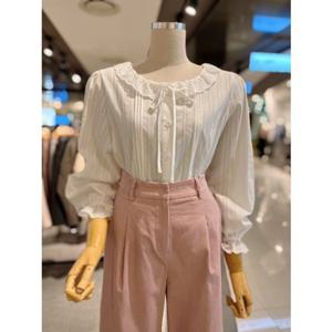 ab.fz 레이스 펀칭 자수 프릴 블라우스 (ABXA1ZB31B) US