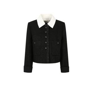[제이제이 지고트]디테쳐블 칼라 트위드 크롭 재킷(GPAA0JKR41)