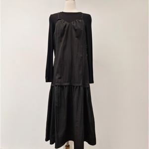 [비지트인뉴욕]티셔츠 레이어드 끈 셔링 원피스 VC3OP14