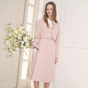 [SATIN] 클래식 카라 배색 벨티드 원피스_2컬러 S261B602