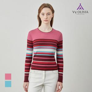 [올리비아로렌]멀티 스트라이프 골지니트_VVCBL5S1381