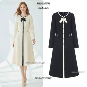 [미니멈]MD 라인 배색 버튼 플레어원피스 MD M1AGWO1950LE1