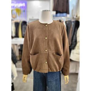 밸리걸 세이브존01 노카라 스웨이드 심플 캐주얼 자켓 825660