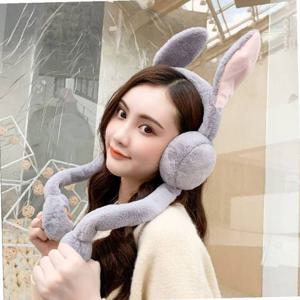 밍크 토끼 움직이는 귀마개 겨울 워머 팔랑이 귀도리 방한용품 단체 파티 선물