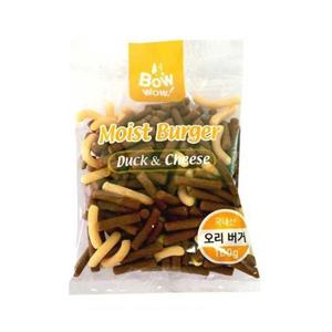 강아지간식 애견간식 바우와우 모이스트 오리버거 100g 20팩 1타
