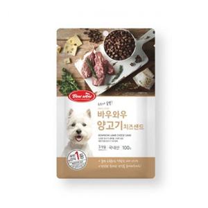 애완견간식 바우와우 양고기 치즈샌드 100g X3개 강아지 간식