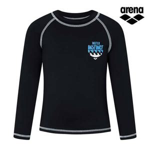 아레나공식 웨이비 아동 레저 래쉬가드 A3BB1BC21BLK