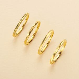 [도로시] 24k 순금 컷팅 모아링 반지(4type)