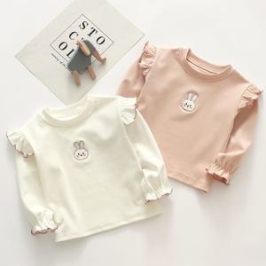 [조이멀티]프릴날개 자수토끼 아동 부드러운 긴팔 티셔츠 205491