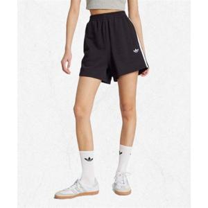 아디다스 ADIDAS 3-스트라이프 숏 팬츠 프렌치 테리 - 블랙 화이트 JW5109 2479016